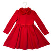 Janie and Jack Red Quilted Faux Fur Collar Dress - Size 5