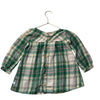 Ruffle Butts Green, Ivory & Red Plaid Flannel Shirt - Size 3