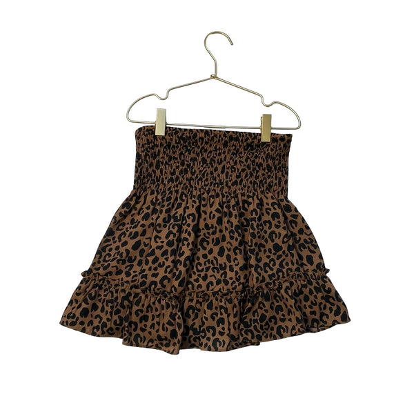 Aqua Brown & Black Leopard Print Skirt - Size M 9-10