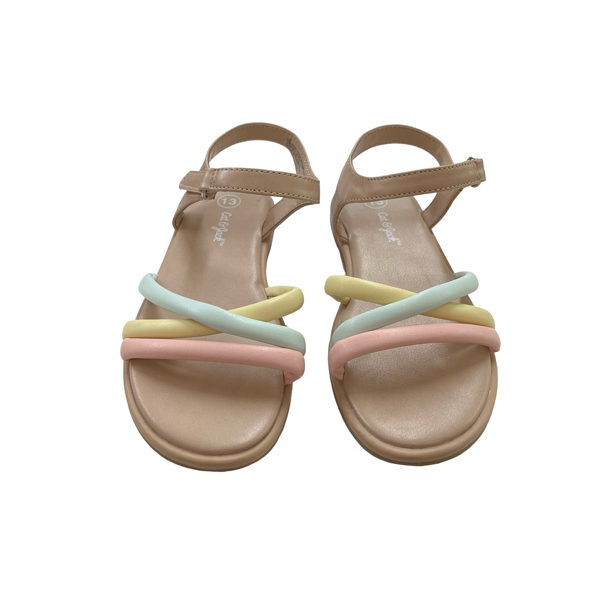 Cat & Jack Tan & Pastel Sandals - Size 13