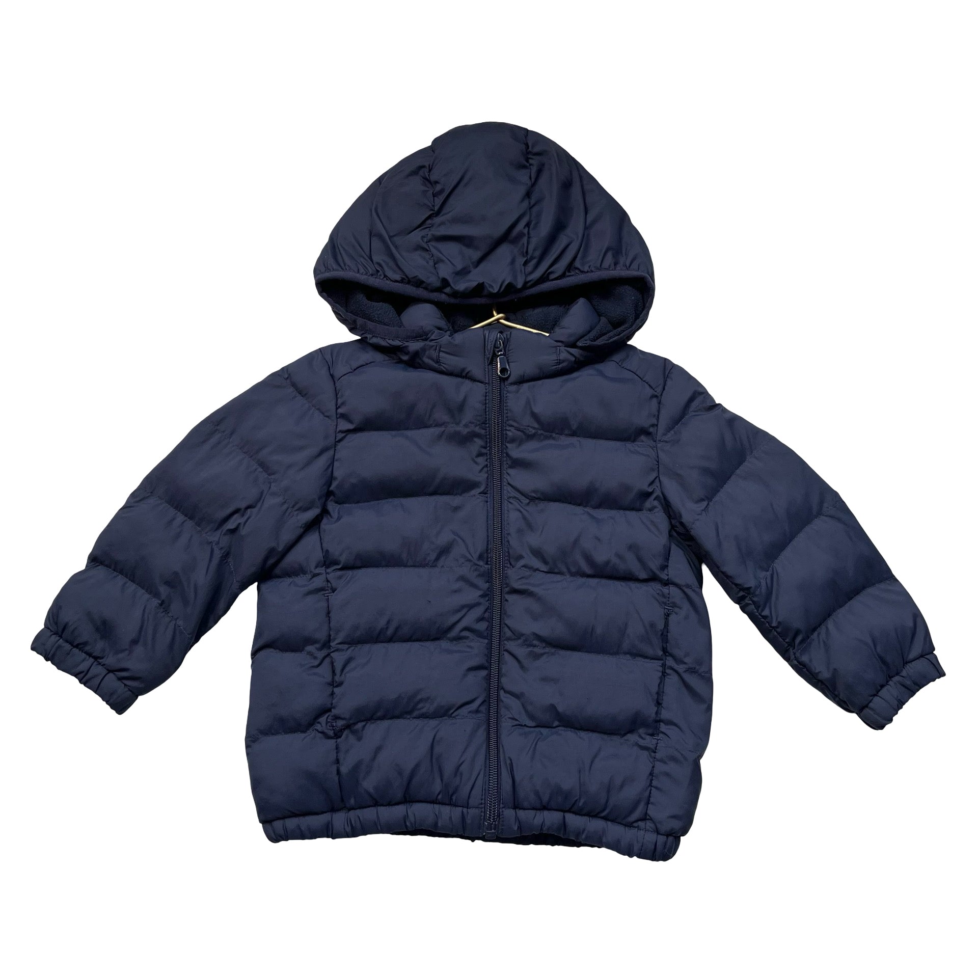Uniqlo Navy Hooded Lightweight Puffer Jacket - Size 18-24 Mo