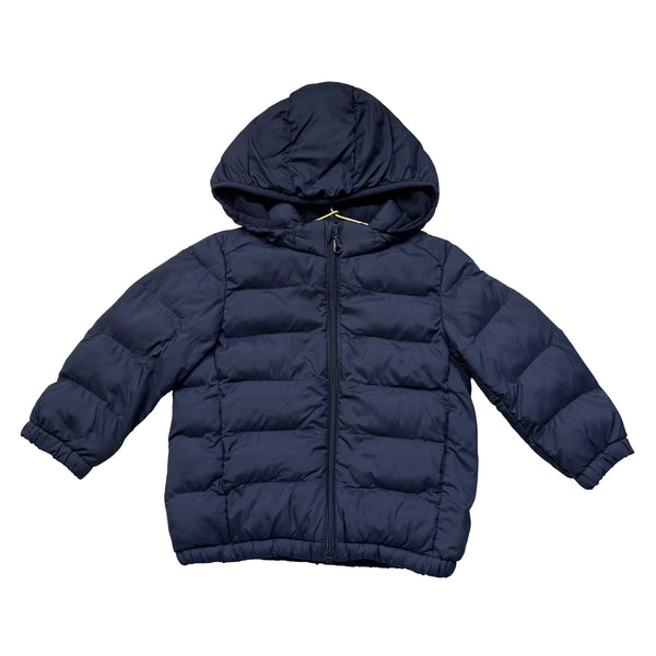 Uniqlo Navy Hooded Lightweight Puffer Jacket - Size 18-24 Mo