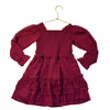 BCBG Burgundy Chiffon Swiss Dot Dress - Size 3T
