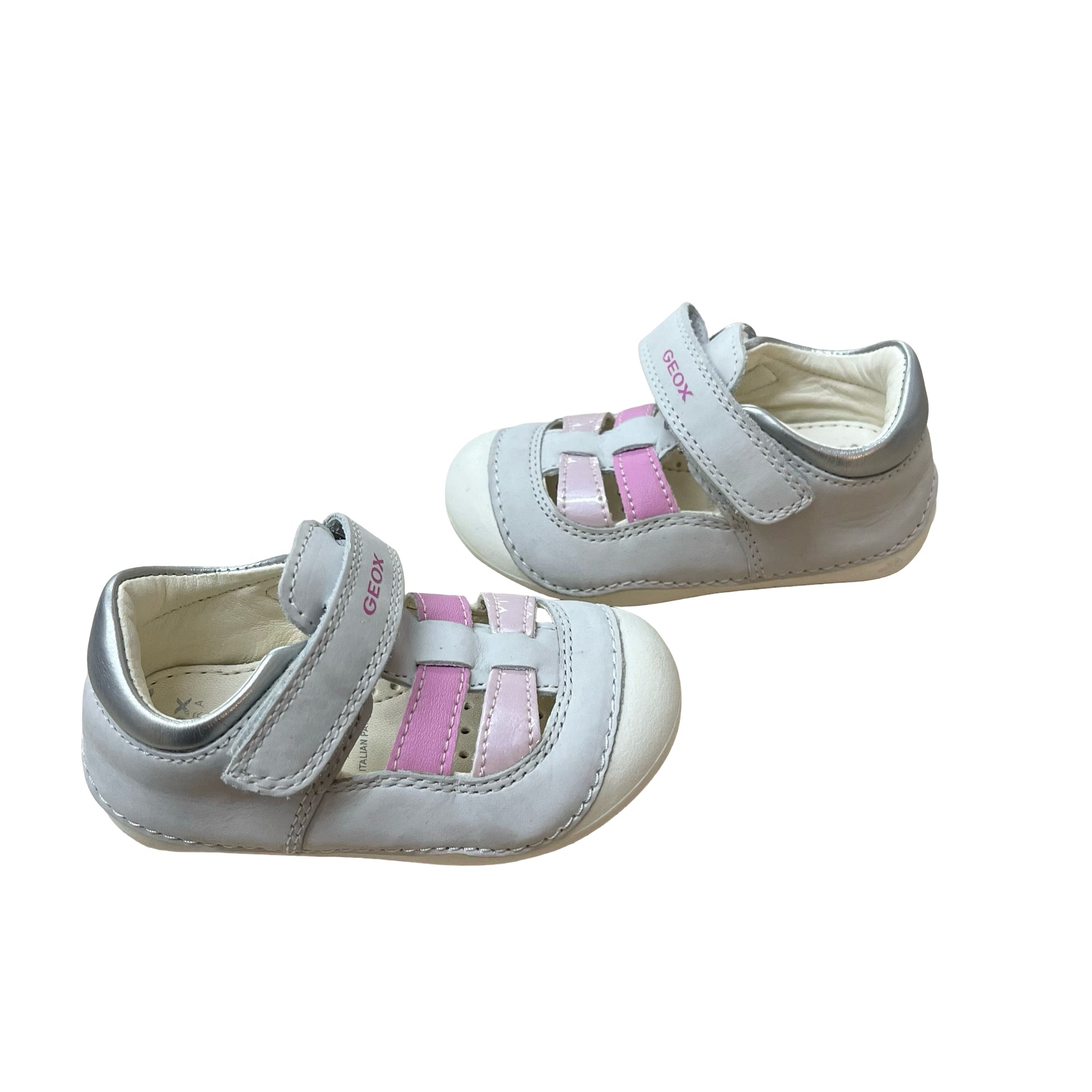 Geox Gray, Pink Leather Shoes New in Box - Size 5.5
