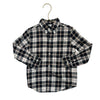 Janie and Jack Black, White, Brown Plaid Button Down - Size 3