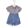 La Coqueta Red & Blue Plaid Collar Shirt & Blue Shorts Set - Size 12 Mo