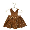 Rylee & Cru Brown Corduroy Embroidered Flower Overall Dress - Size 12-18 Mo