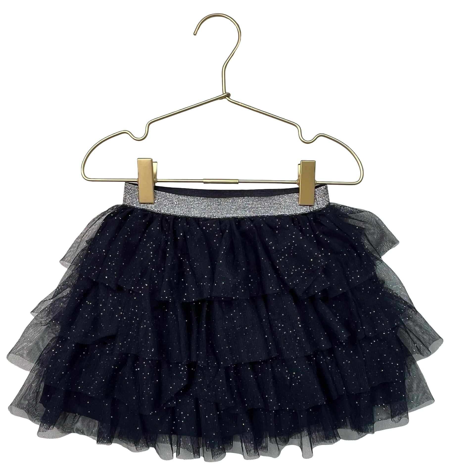 Primark Premium Navy & Silver Glitter Tulle Skirt - Size 3-4