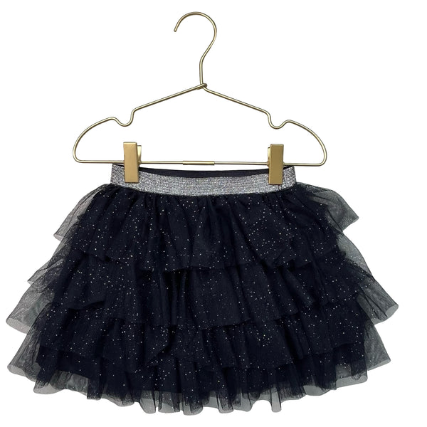 Primark Premium Navy & Silver Glitter Tulle Skirt - Size 3-4