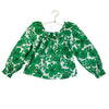 Crewcuts Ivory & Green Flower Print Blouse - Size M 8-9