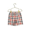 Janie and Jack Linen-Cotton Red, White, Blue Plaid Shorts - Size 4