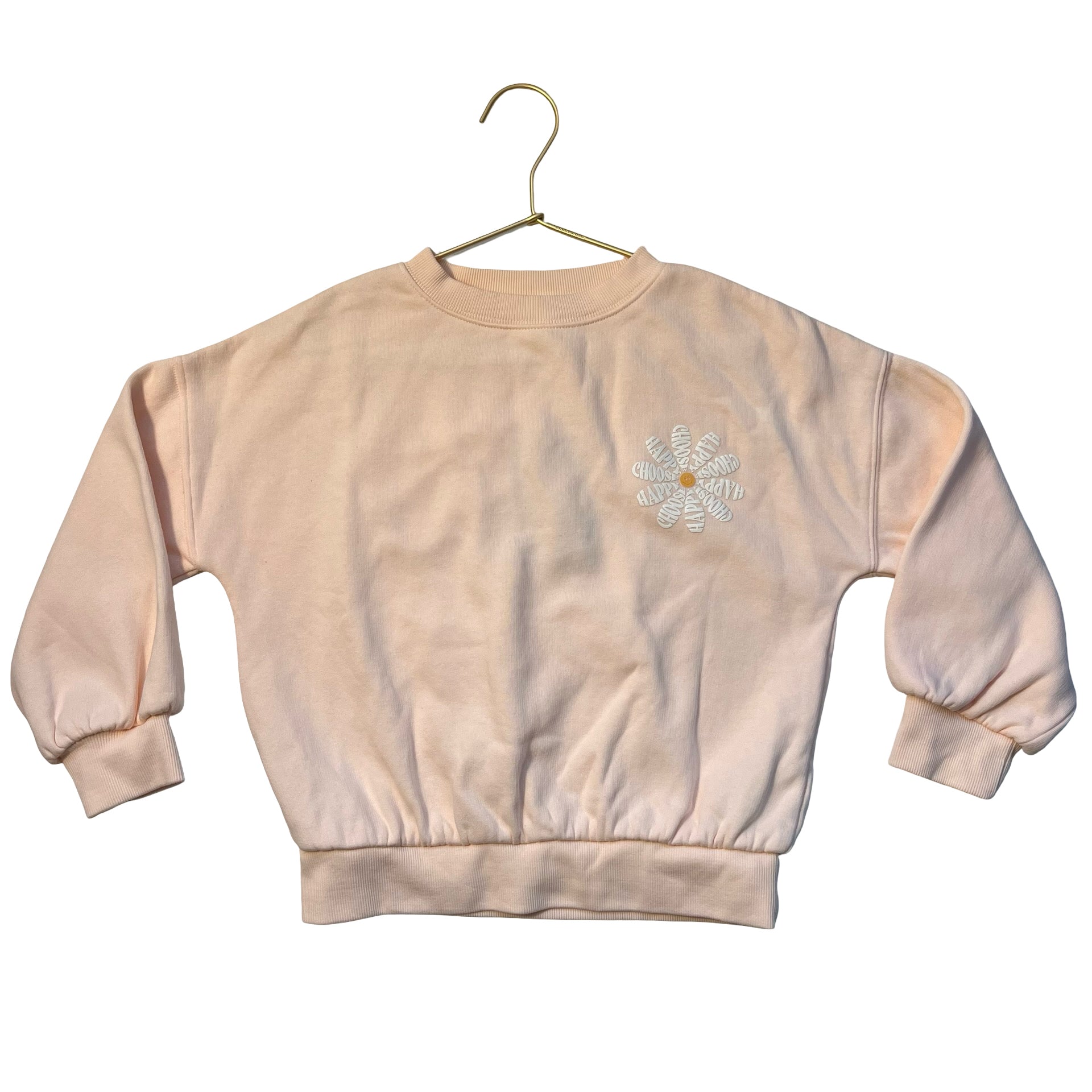 M&S Peach 'Choose Happy' Flower Sweatshirt - Size 6X US
