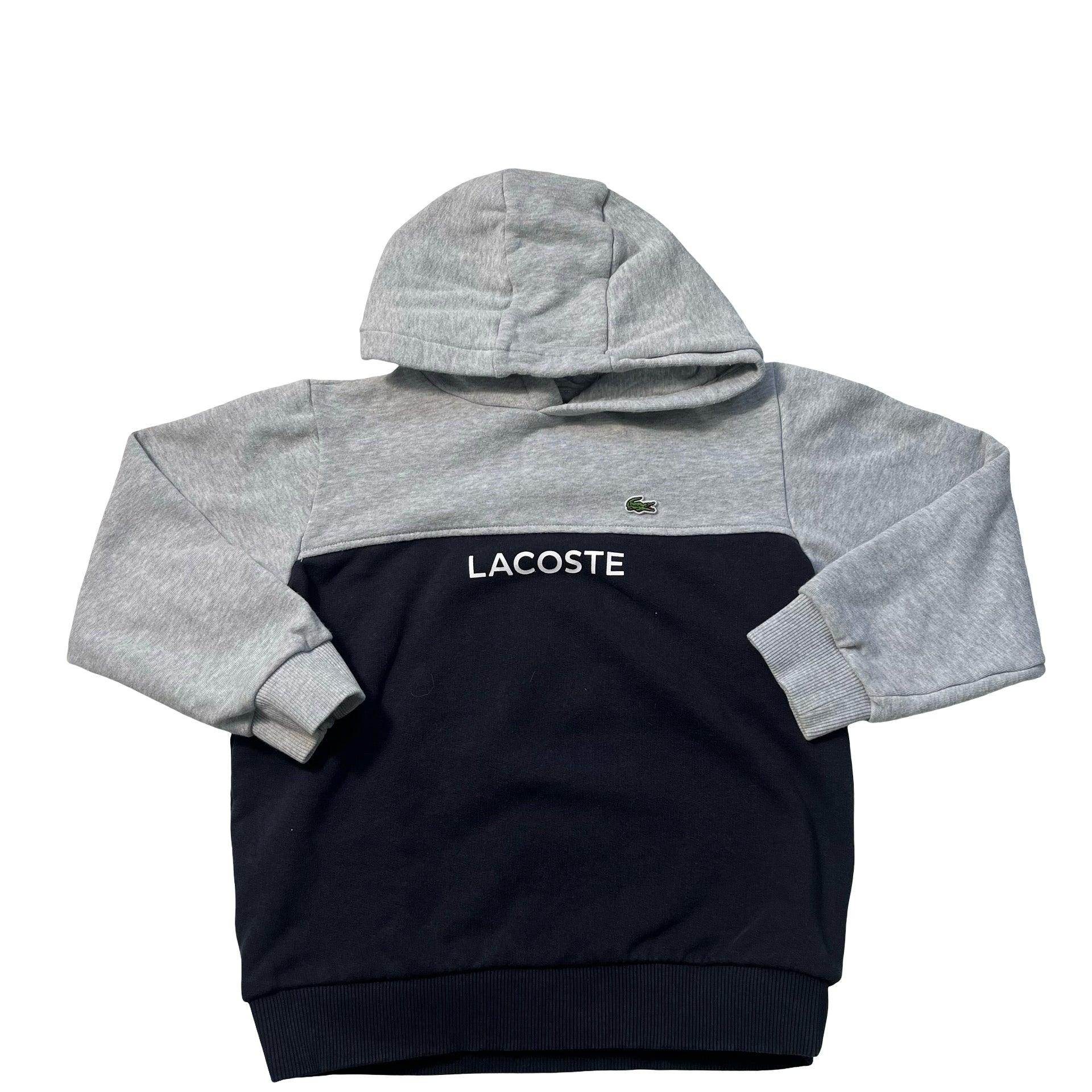 Lacoste Black & Gray Hooded Sweatshirt - Size 10Y