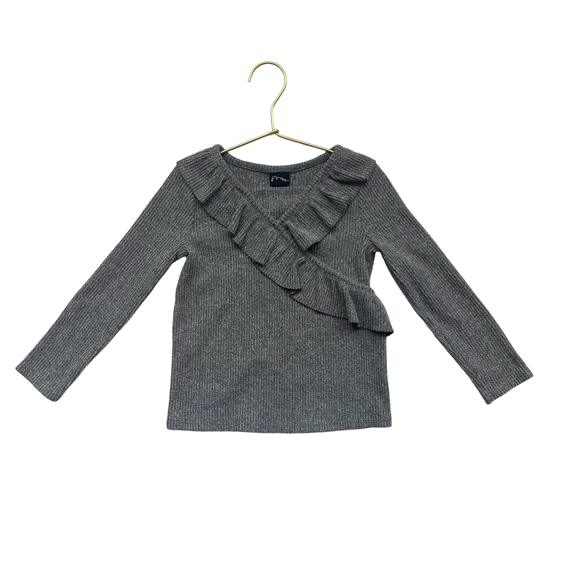 Art Class Gray V-Neck Top - Size 4T