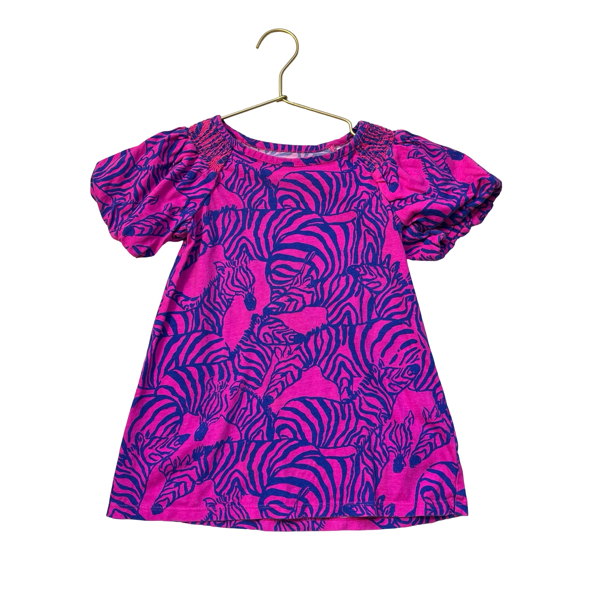 Lilly Pulitzer Pink & Blue Zebra Print Dress - Size XS 2-3