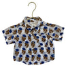 Blue Rooster Ivory, Blue, Brown Flower Print Button Down Shirt - Size 3-6 Mo