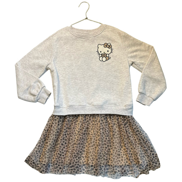 H&M x Sanrio Hello Kitty Sweatshirt & Leopard Tulle Dress - Size 8-10