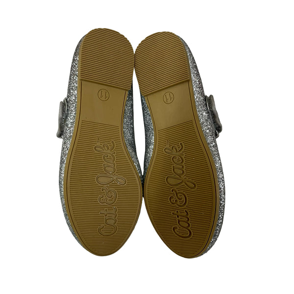 Cat & Jack Silver Glitter Mary Jane Shoes - Size 11