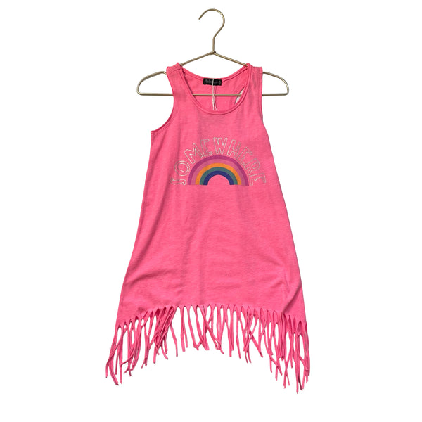 Pixie Lane Pink 'Somewhere' Rainbow Fringe Cover-Up - Size 5