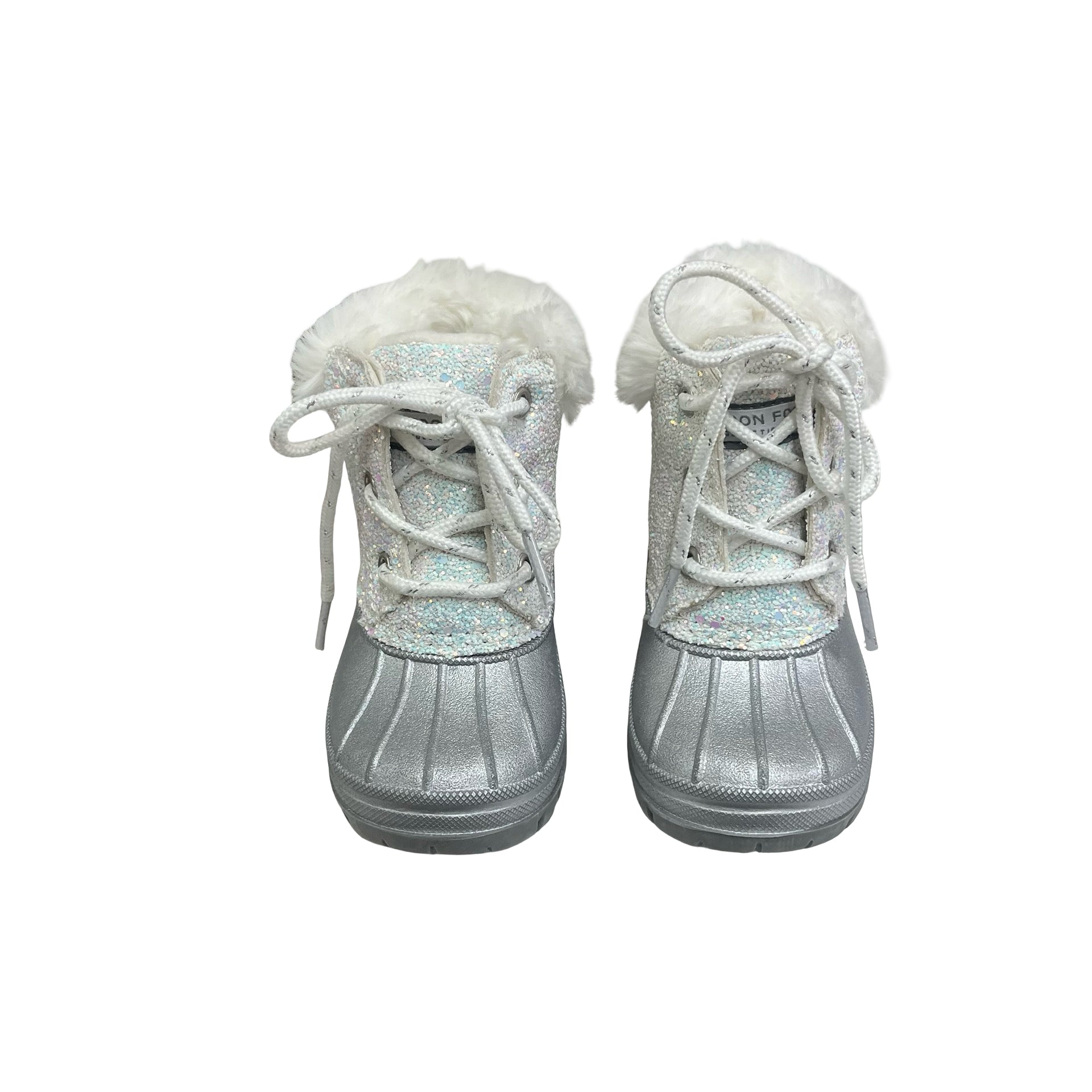 London Fog Silver Glitter Winter Boots - Size 6
