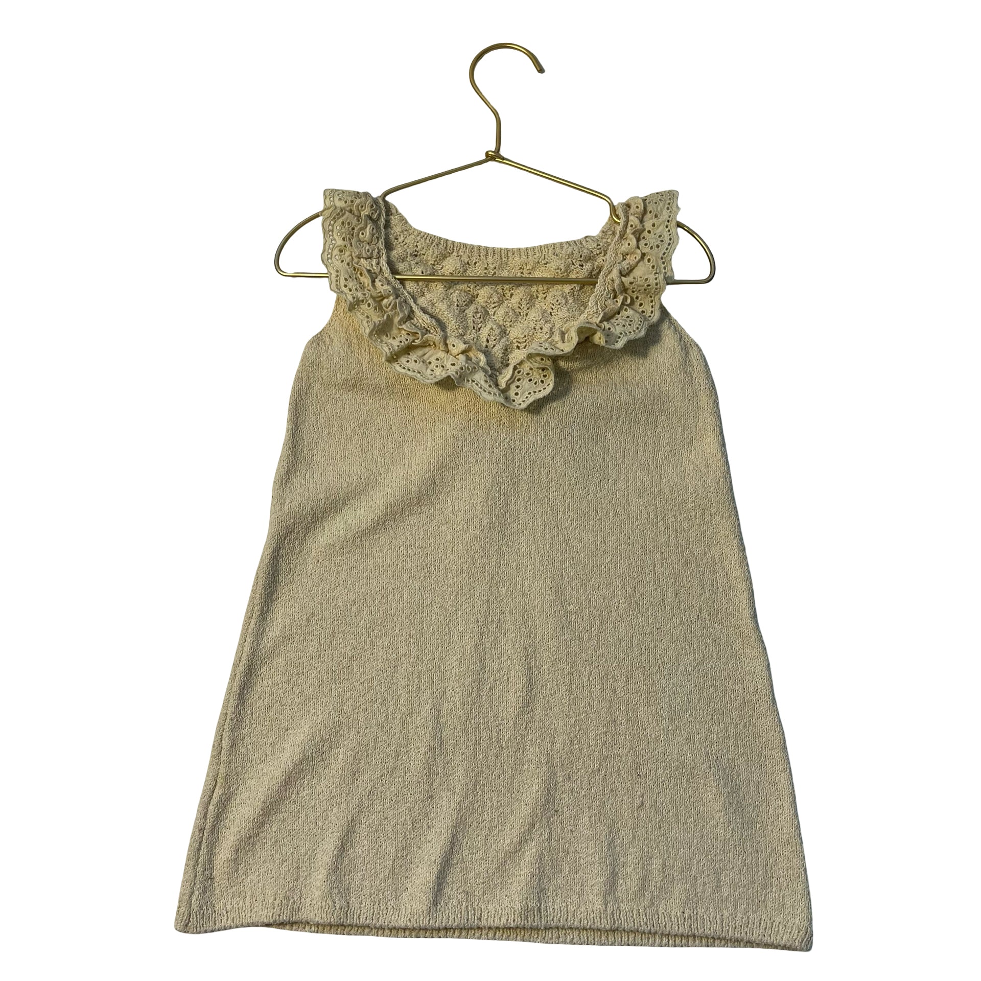 Zara Yellow Knit, Crochet & Eyelet Dress - Size 4-5