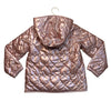Crewcuts Primaloft Pink Metallic Heart Quilted Hooded Jacket  - Size M 8-9