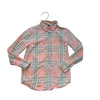 Janie and Jack Peach, Yellow, Green Plaid Button Down Shirt - Size 6