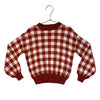 Miles The Label Burnt Orange Check Cotton Sweater - Size 3-4Y