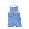 Carriage Boutique Blue Striped Seersucker Smocked Fish Romper - Size 12 Mo