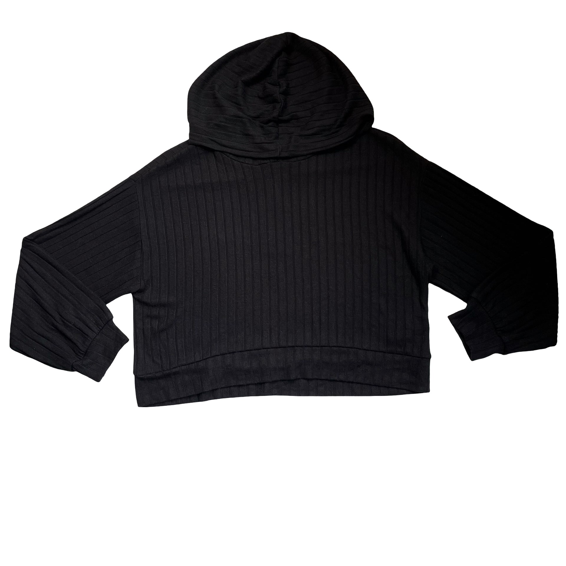 Gap Kids Black Ribbed Hooded Shirt - Size L 10