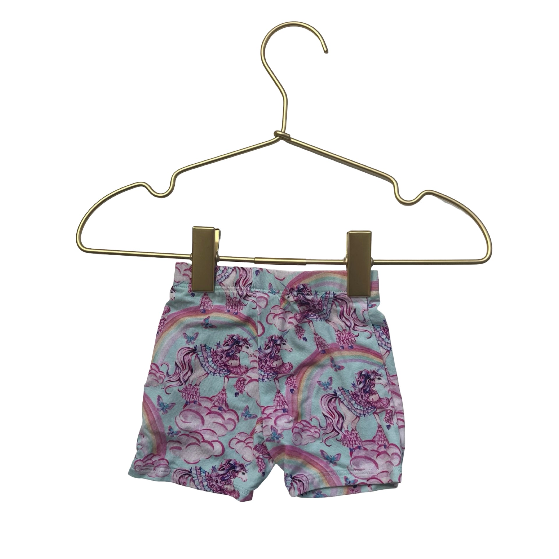 Posh Peanut Teal & Pink Unicorn Shorts - Size 3-6 Months