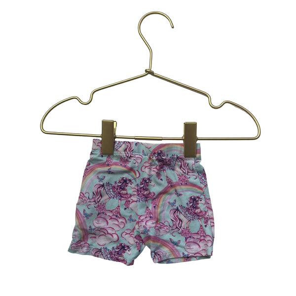Posh Peanut Teal & Pink Unicorn Shorts - Size 3-6 Months