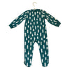 Primary Green & Ivory Christmas Tree Print Fleece Footed PJs - Size 18-24 Mo