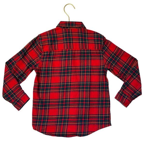 Next Red Plaid Flannel Button Down Shirt - Size 5-6