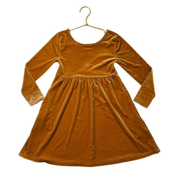 Old Navy Mustard Yellow Velour Dress - Size S 6-7