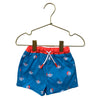 Jacadi Blue & Orange Print Swim Shorts - Size 6 Mo