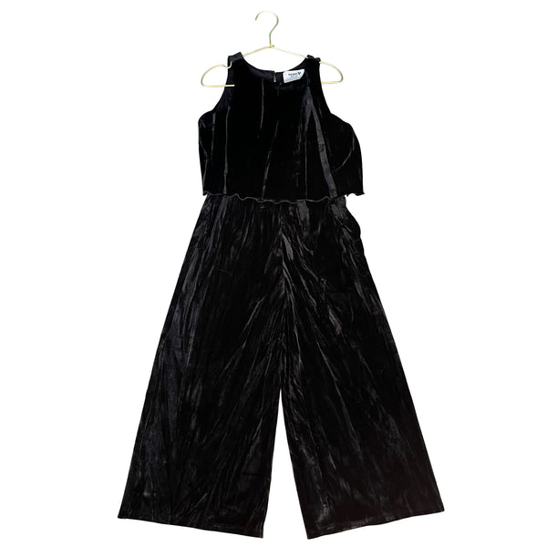 Old Navy Active Black Crushed Velour Jumpsuit - Size S 6-7