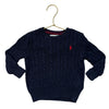 Ralph Lauren Navy Cotton Cable Knit Sweater - Size 18 Mo
