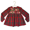 Mud Pie Embroidered Flower Red Tartan Plaid Flannel Blouse - Size 5T