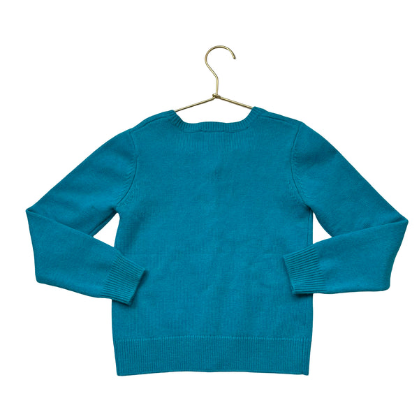 Jacadi Teal Wool-Blend Cardigan Sweater - Size 8A