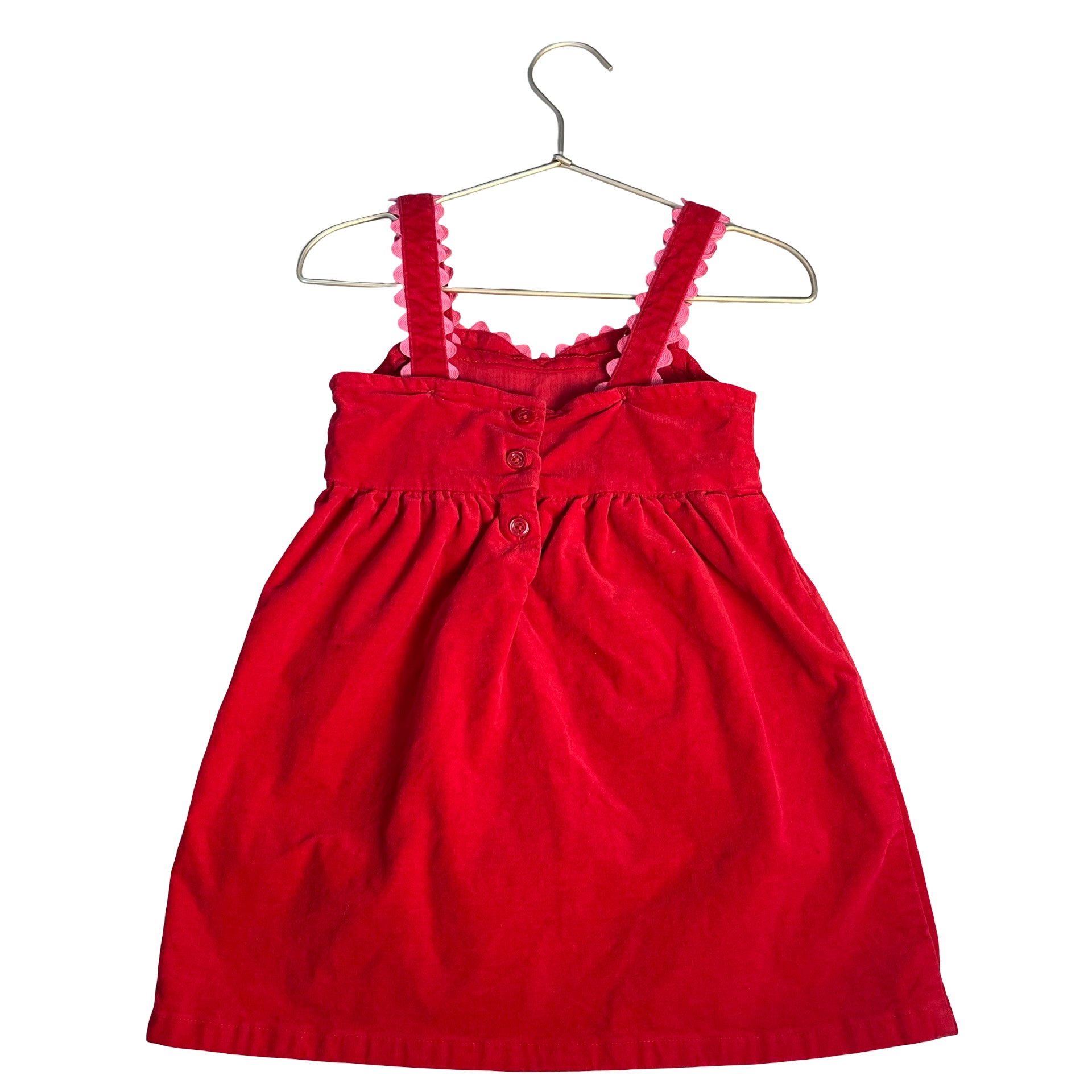 Gymboree Red Velvet Heart Overall Dress - Size 3T