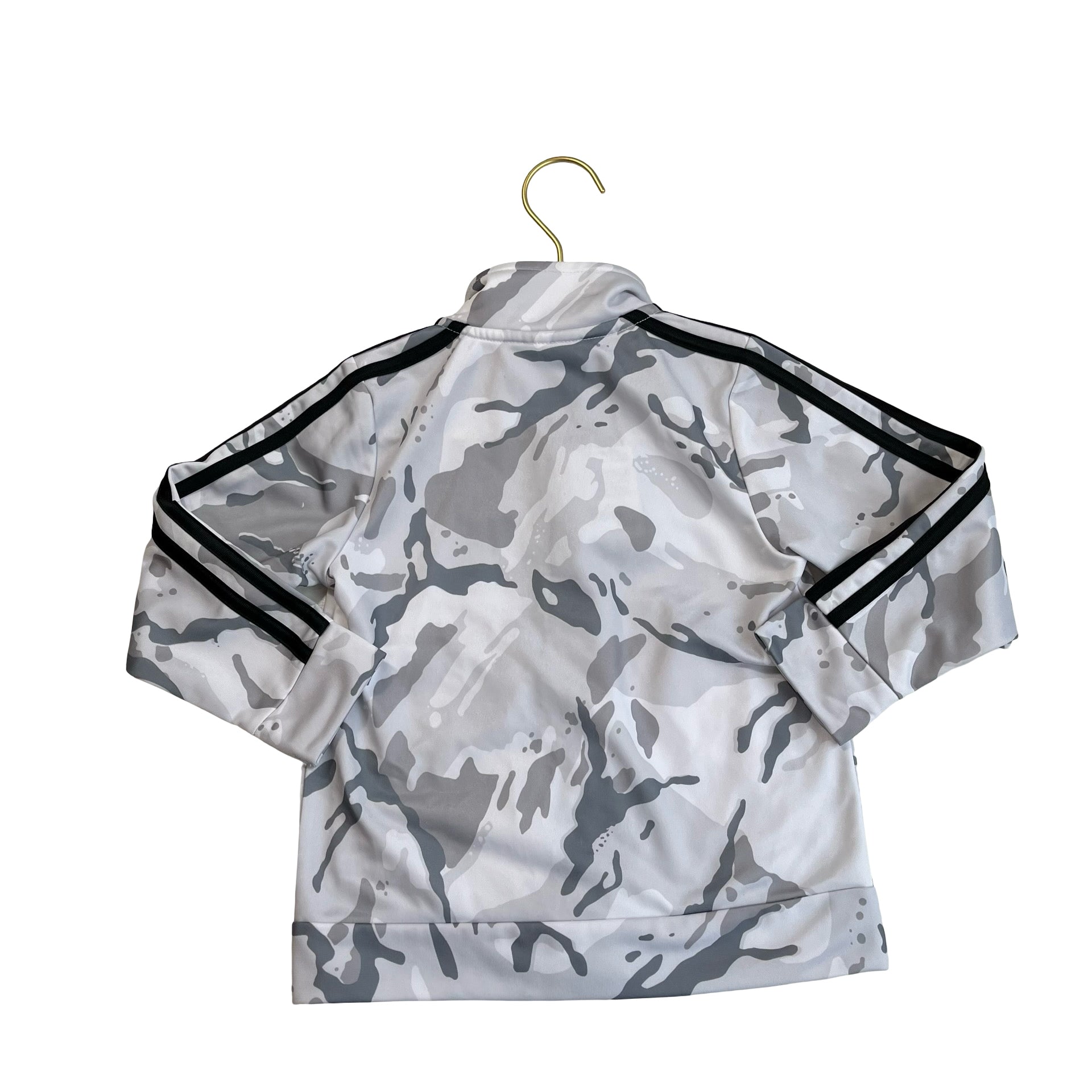 Adidas Gray & White Camouflage Athletic Track Jacket - Size 3T
