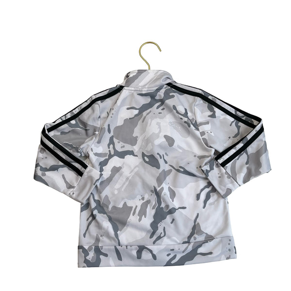 Adidas Gray & White Camouflage Athletic Track Jacket - Size 3T
