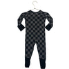 Little Sleepies Black & Gray Check One-Piece PJs - Size 3-6 Mo