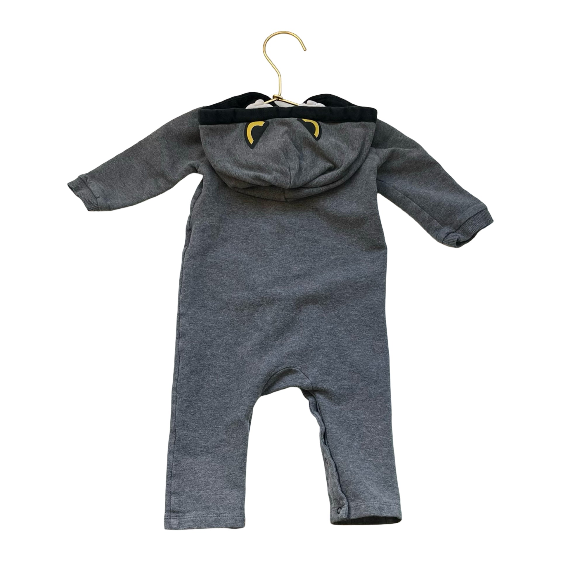 Yporque Gray Hooded 'Bat' One-Piece - Size 6 Mo