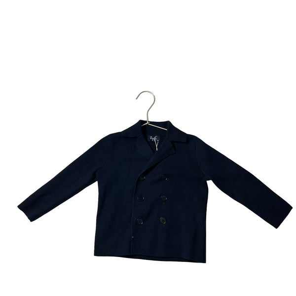 Il Gufo Navy Cotton Cardigan Sweater Blazer - Size 2A