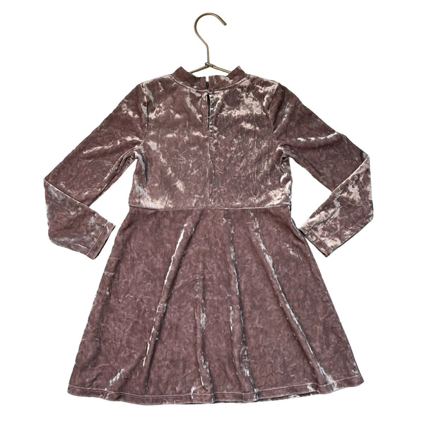 Cat & Jack Dusty Plum Crushed Velour Dress - Size 5T