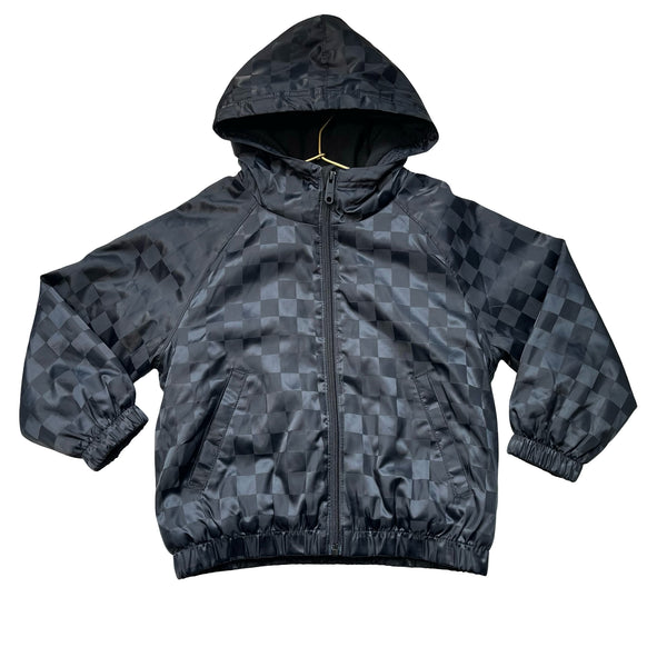Abercrombie Kids YPB Fleece-Lined Black & Black Check Hooded Jacket - Size 5-6