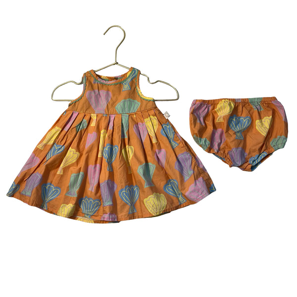 Stella McCartney Kids Peach & Pastel Shell Print Dress & Bloomers - Size 6 Mo