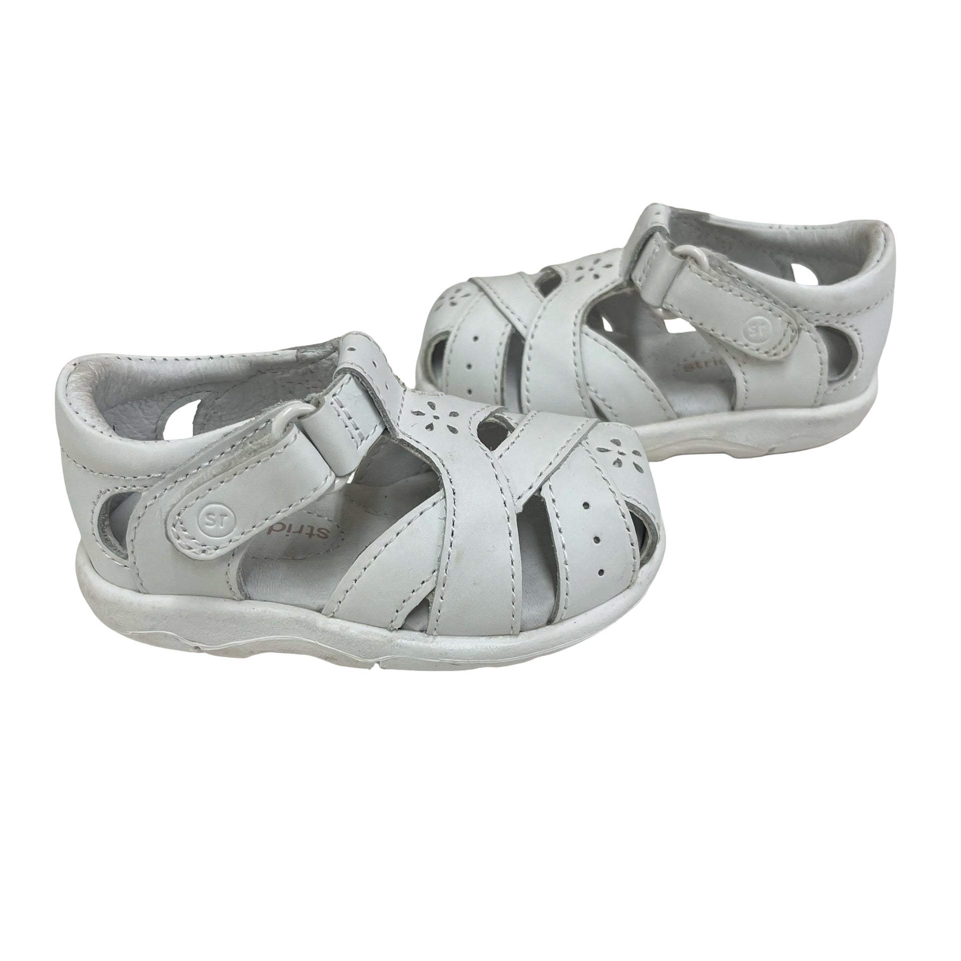 Stride Rite White Leather Closed-Toe Sandals - Size 4